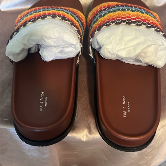 Rag & Bone Bailey Multi Color Knit Slides Sandals Slippers Size EU 41/11 - Picture 13 of 17